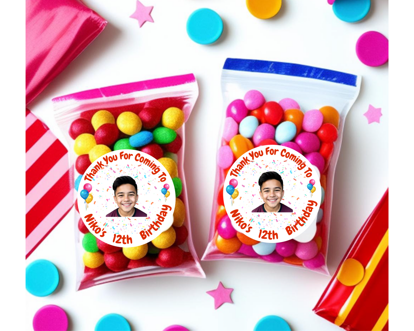Personalized BirthDay Stickers,Cute, decal for Partys, Phone, Case, Decoration, personalizing journals, water bottles