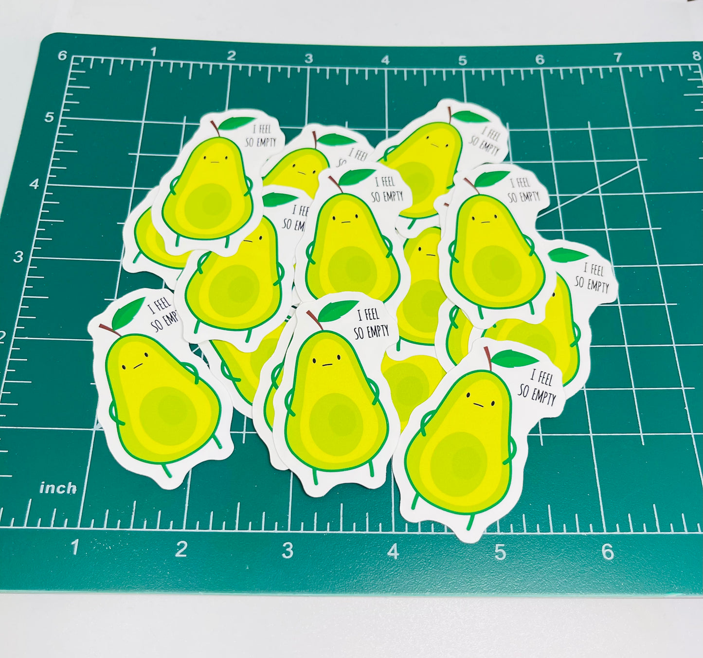 Avocado I Feel so Empty Stickers, | Cute, Funny Sticker For Laptop, Phone, Case, Decoration, personalizing journals, water bottles