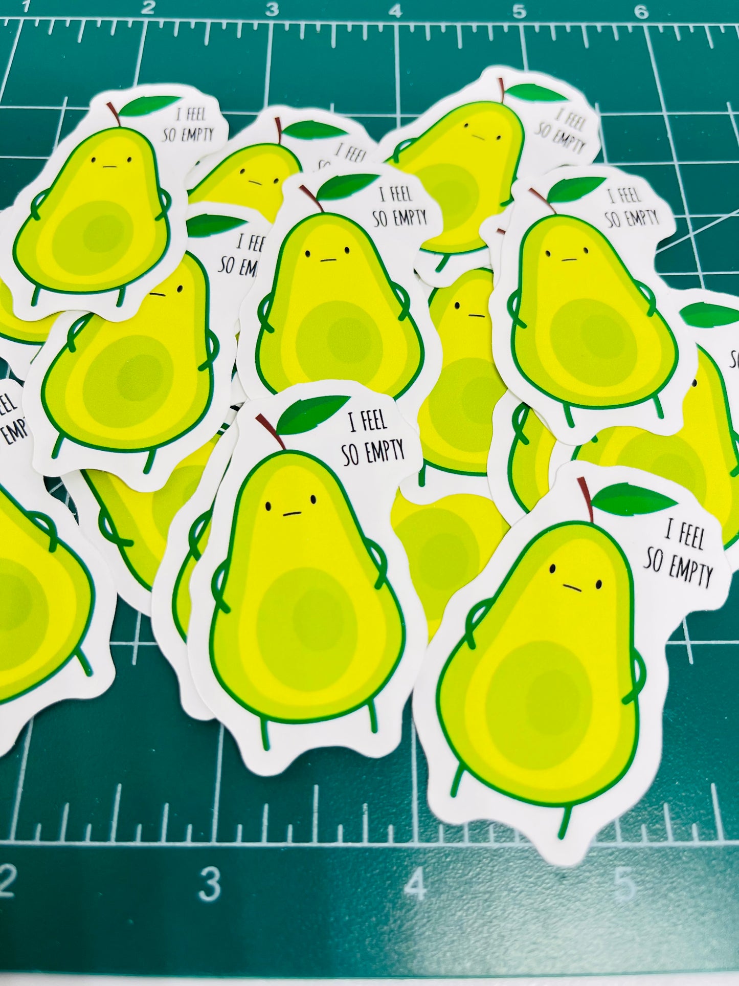Avocado I Feel so Empty Stickers, | Cute, Funny Sticker For Laptop, Phone, Case, Decoration, personalizing journals, water bottles