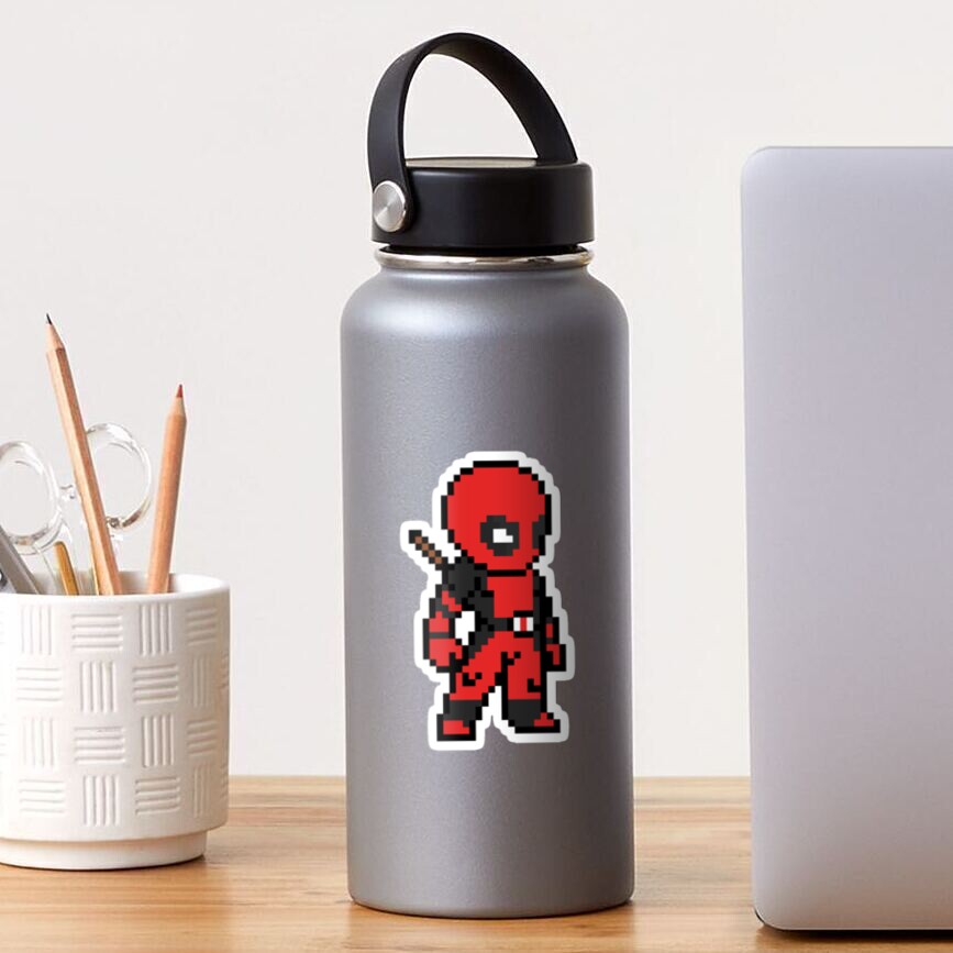 Pixel DeadPool, Marvel, mini Stickers, | Cute, Funny decal For Laptop, Phone, Case, Decoration, personalizing journals, water bottles