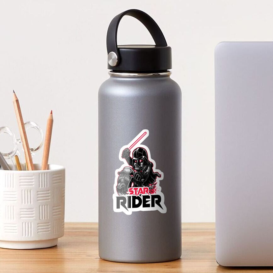 Star Rider (136), Cute, Funny Sticker For Laptop, Phone, Case, Decoration, personalizing journals, water bottles