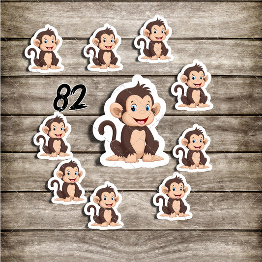 Animal Monkey , mini Stickers, | Cute, Funny decal For Laptop, Phone, Case, Decoration, personalizing journals, water bottles