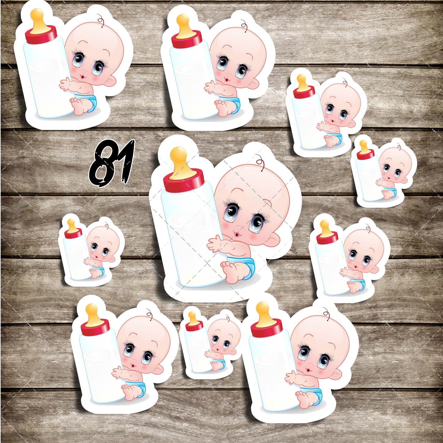 Cute Baby holding bottle , mini Stickers, | Cute, Funny decal For Laptop, Phone, Case, Decoration, personalizing journals, water bottles