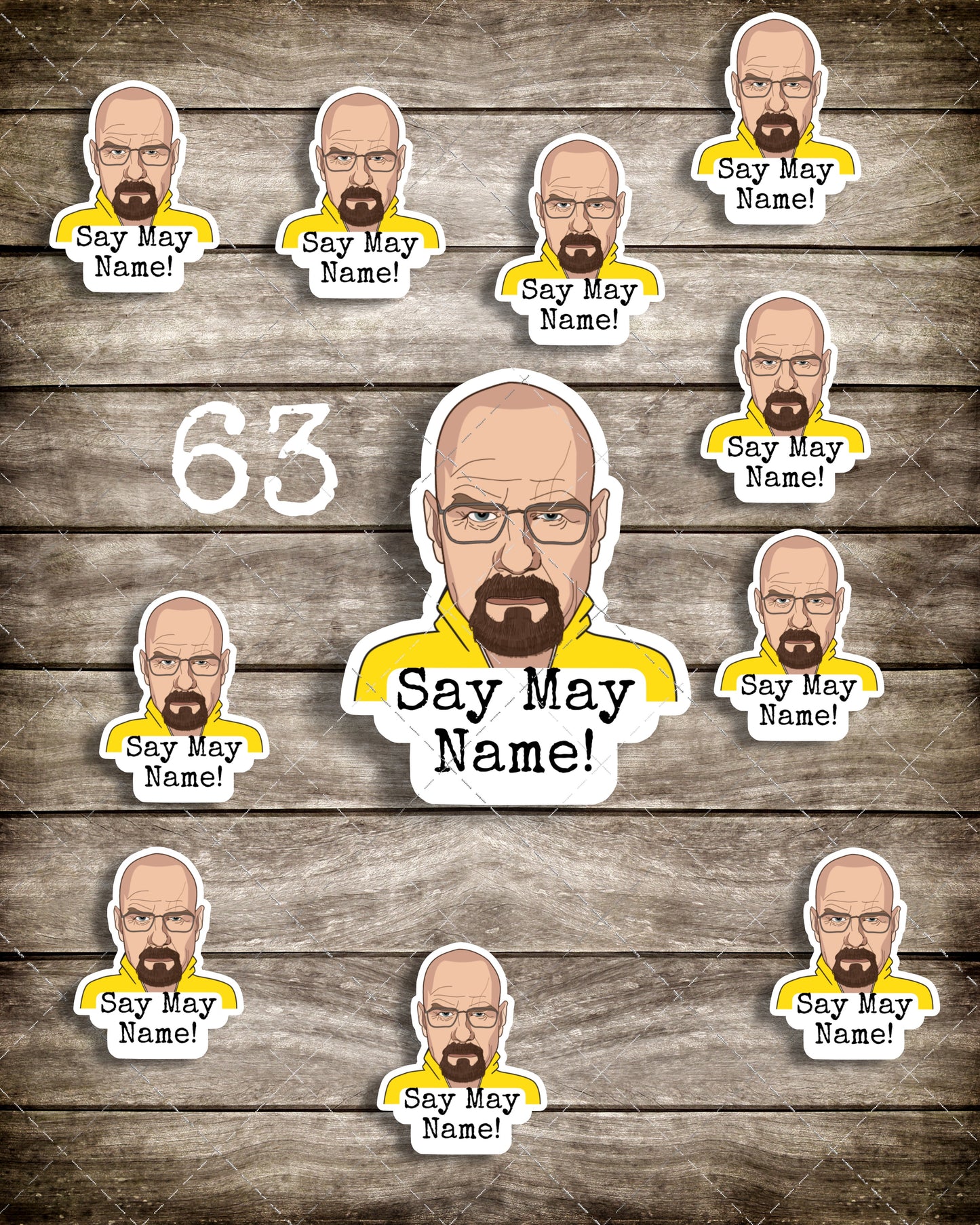 Walter White, Breaking Bad, mini Stickers, | Cute, Funny decal For Laptop, Phone, Case, Decoration, personalizing journals, water bottles