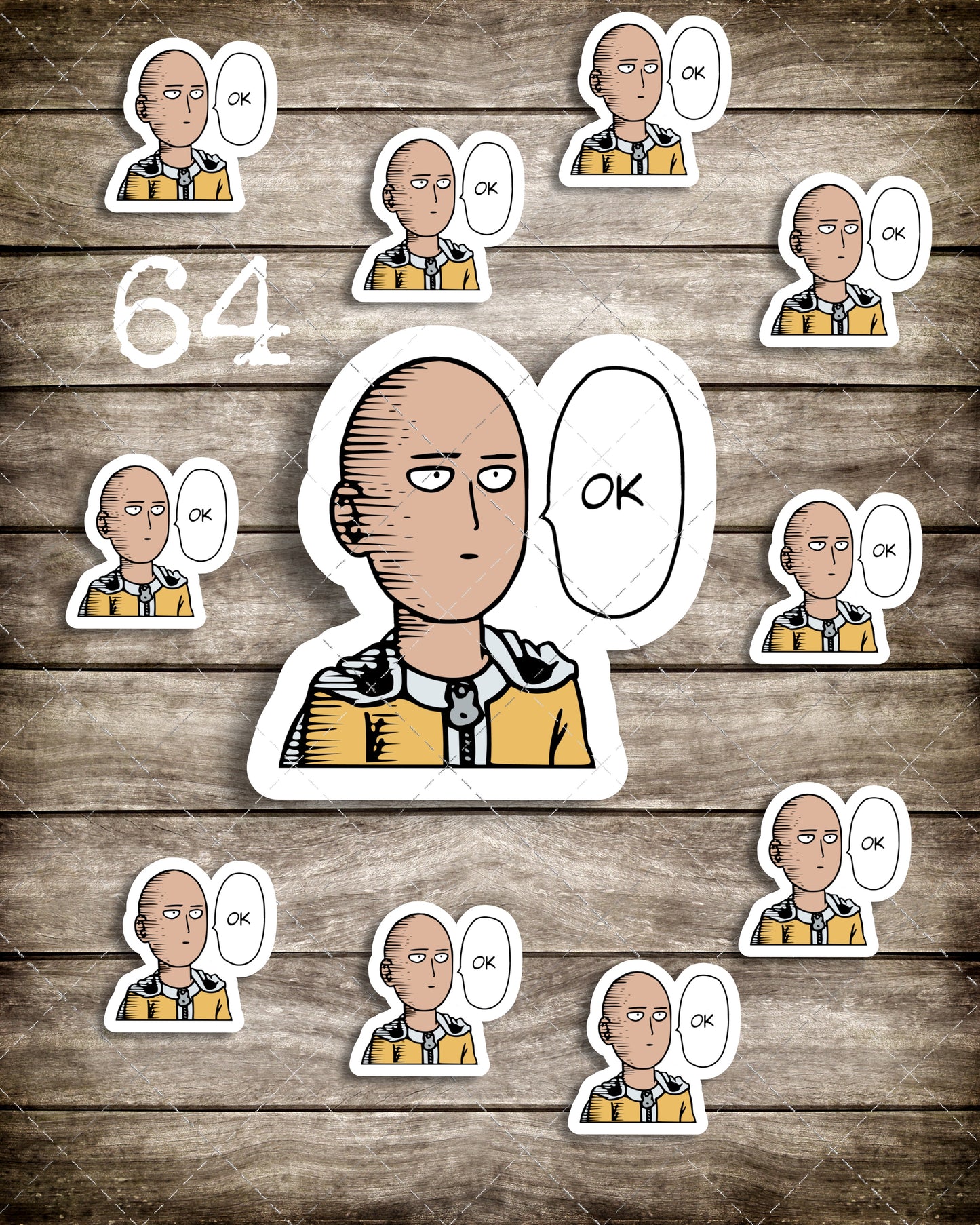 One Punch Man, mini Stickers, | Cute, Funny decal For Laptop, Phone, Case, Decoration, personalizing journals, water bottles