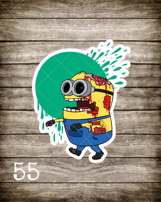 Minion Zombie mini Stickers,Cute, Funny decal For Laptop, Phone, Case, Decoration, personalizing journals, water bottles