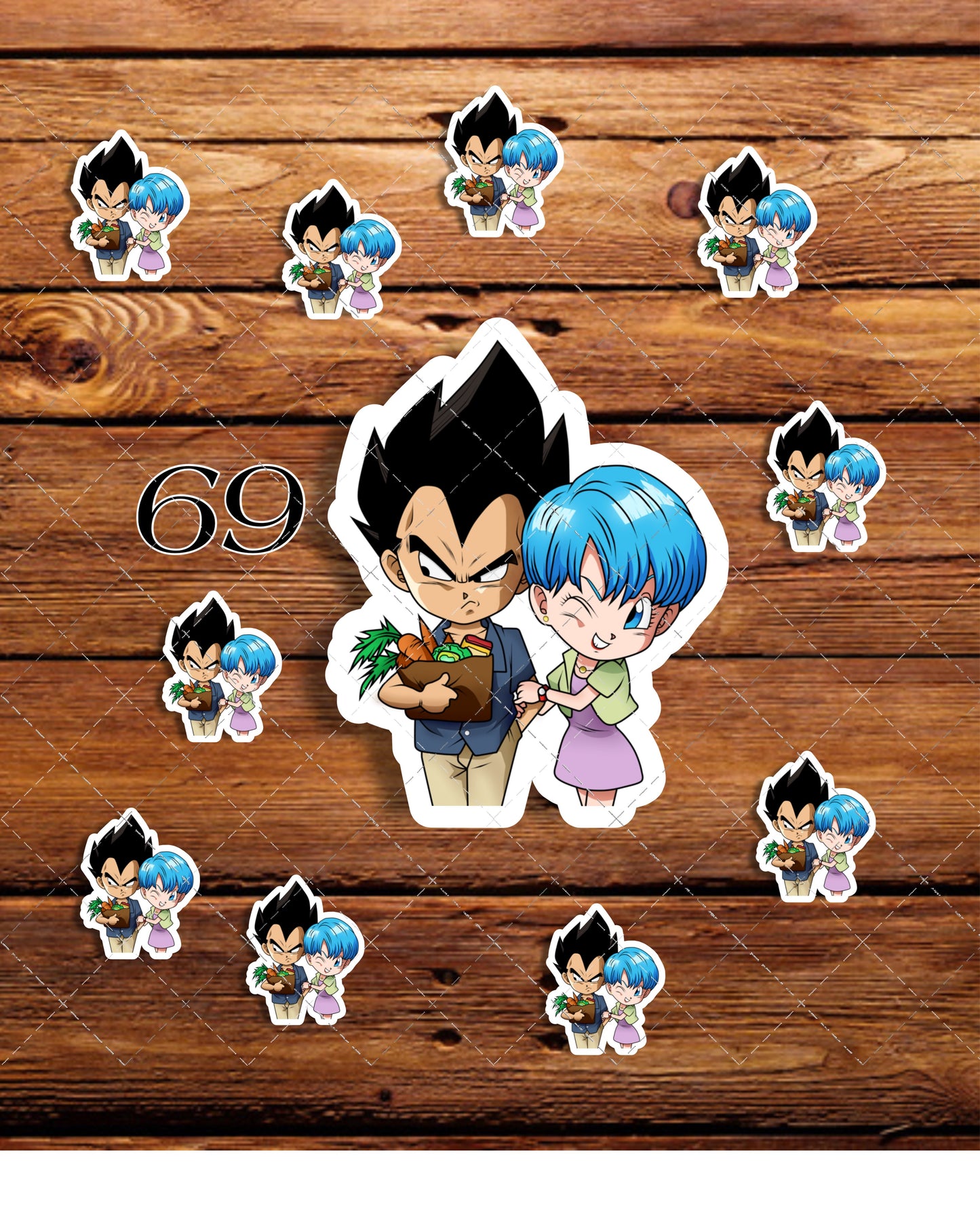 Vegeta, Bulma, Dragon Ball Z, mini Stickers, | Cute, Funny decal For Laptop, Phone, Case, Decoration, personalizing journals, water bottles