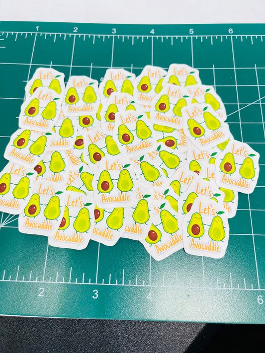 avocado Let's Avocuddle Stickers, | Cute, Funny Sticker For Laptop, Phone, Case, Decoration, personalizing journals, water bottles