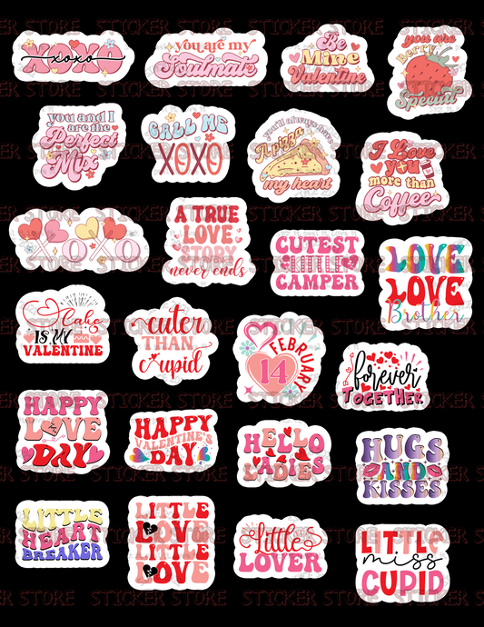 Inch bundle Love Decal, mini Stickers,Cute, Funny decal For Laptop, Phone, Case, Decoration, personalizing journals, water bottles